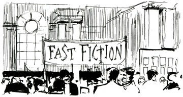 The Fast Fiction table at the Westminster Comic Mart